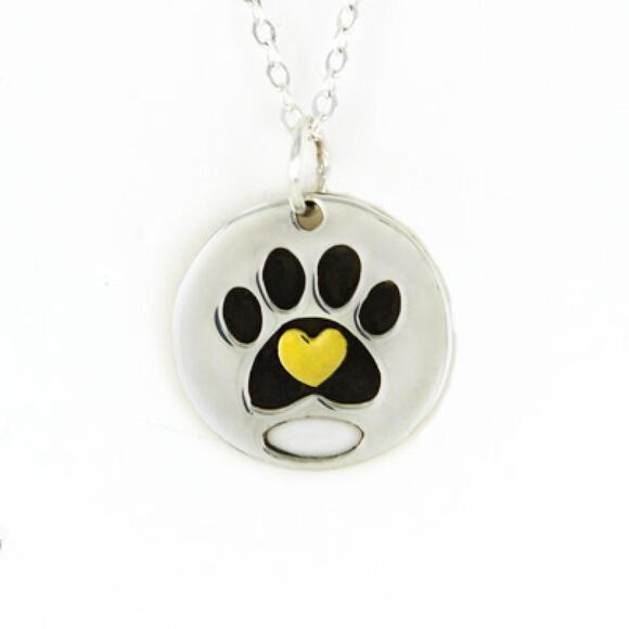 Far Fetched Paw Print with Heart Pendant Only Dog Cat Lover - Picture 1 of 1